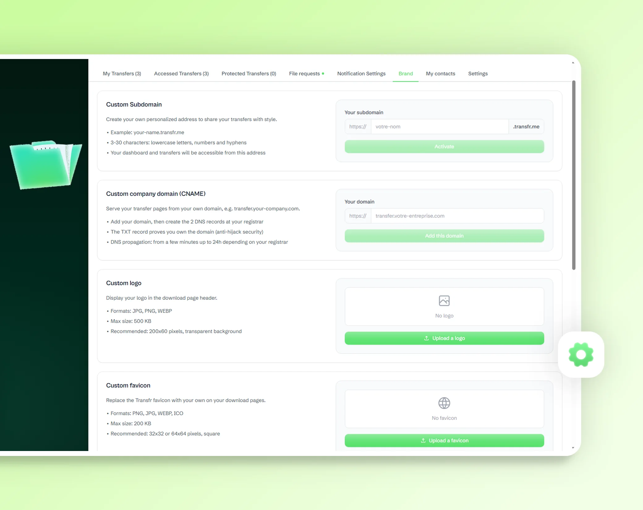Customize your transfers to your image